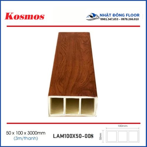 Thanh Lam Hộp Nhựa Giả Gỗ Kosmos 100x50mm-008