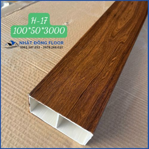 Thanh Lam Nhựa Giả Gỗ Giá Rẻ 100x50-H17 Màu Vàng Nâu Gỗ