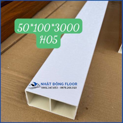 Thanh Lam Nhựa Giả Gỗ Giá Rẻ 100x50-H05 Màu Trắng Trơn