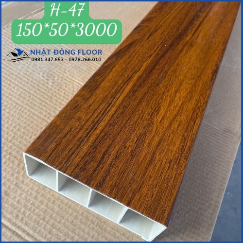 Thanh Lam Nhựa Giả Gỗ Giá Rẻ 150x50-H48 Màu Nâu Vàng