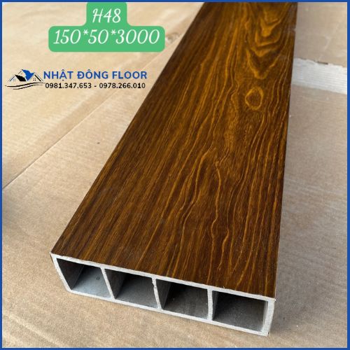 Thanh Lam Nhựa Giả Gỗ Giá Rẻ 150x50-H18 Màu Nâu Trầm