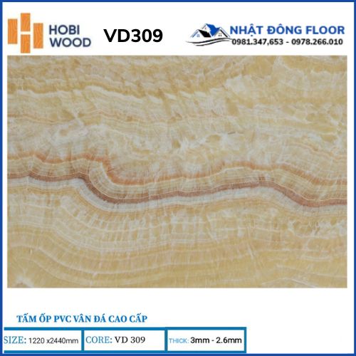 Tấm Ốp PVC Giả Đá Hobiwood VD309 Dày 3mm