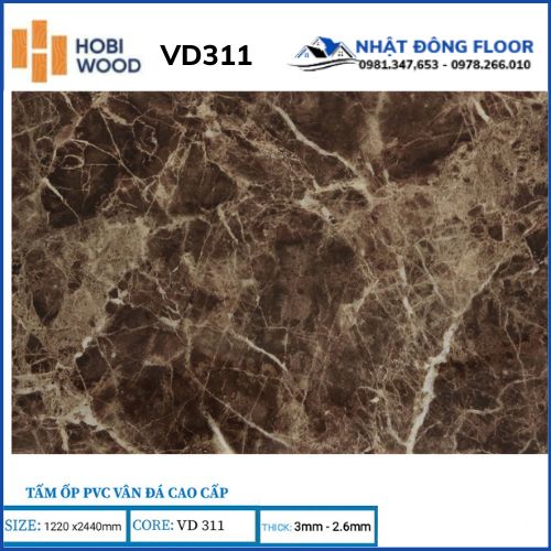 Tấm Ốp PVC Giả Đá Hobiwood VD311 Dày 3mm