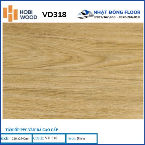 Tấm Ốp PVC Giả Gỗ Hobiwood VD318 Dày 3mm