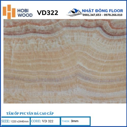 Tấm Ốp PVC Giả Đá Hobiwood VD322 Dày 3mm