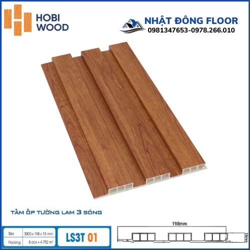 Tấm Ốp Lam 3 Sóng Thấp Hobiwood LS3T01