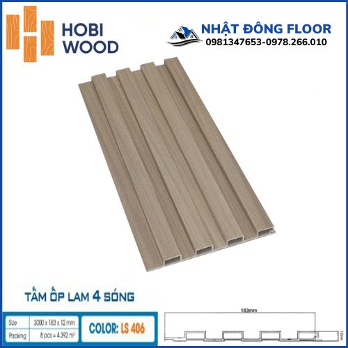 Tấm Ốp Lam 4 Sóng Thấp Hobiwood LS406