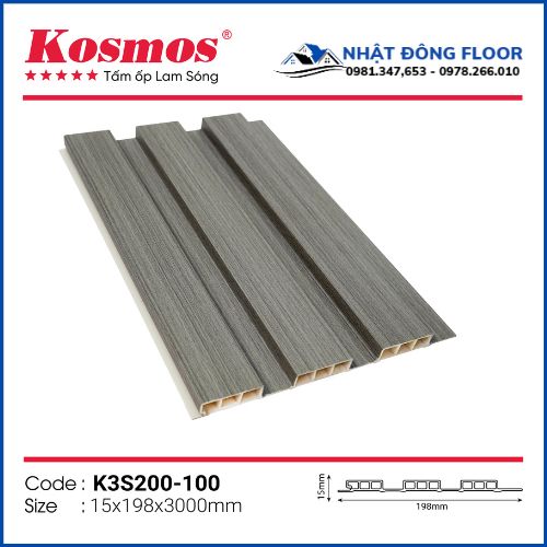 Tấm Ốp Tường Lam 3 Sóng Thấp Kosmos K3S200-100