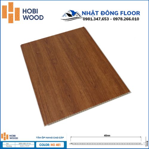 Tấm Nhựa Ốp Tường-Ốp Trần Nano Hobi Wood NO-401