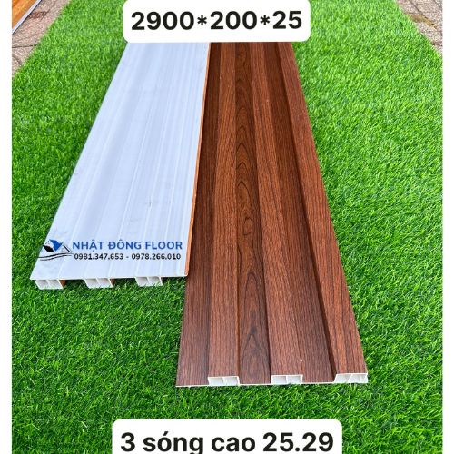 Các Loại Tấm Nhựa Ốp Tường Lam 3 Sóng Cao 2900 x 200 x 25 mm