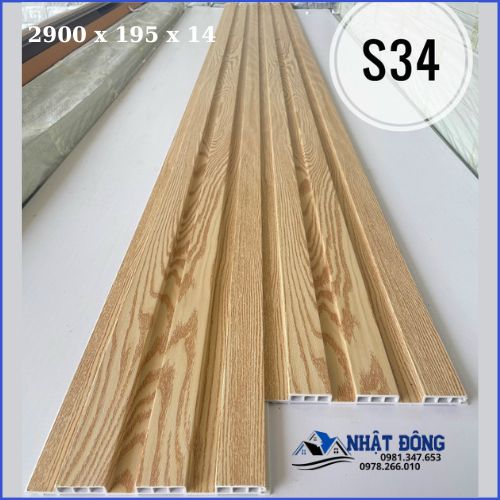 Các Loại Tấm Nhựa Giả Gỗ Lam 3 Sóng Thấp 2900x195x14mm