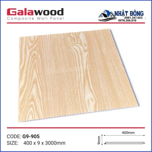 Tấm Ốp Nano Galawood Vân Gỗ Vàng Sồi G9-905 Natural Oak