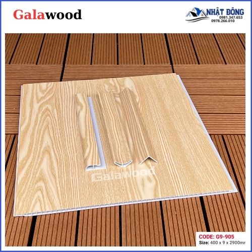 Tấm Ốp Nano Galawood Vân Gỗ Vàng Sồi G9-905 Natural Oak