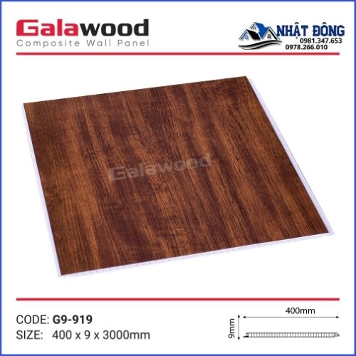 Tấm Ốp Nano Galawood Vân Gỗ Nâu Vàng G9-919 Golden Brown