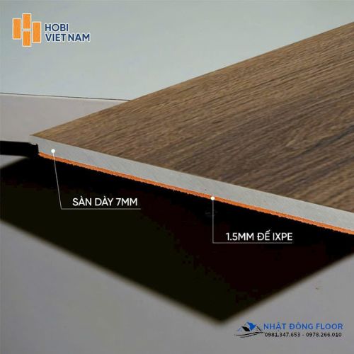 Sàn Nhựa Hobiwood Cốt 7mm+ 1.5mm Đế IPXE HS71