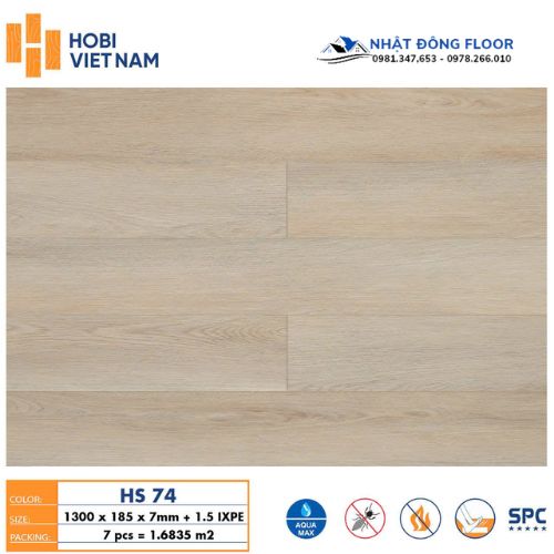 Sàn Nhựa Hobiwood Cốt 7mm 1.5mm Đế IPXE HS74