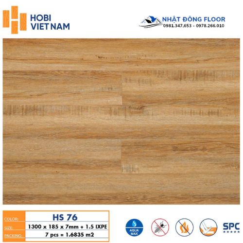 Sàn Nhựa Hobiwood Cốt 7mm 1.5mm Đế IPXE HS76