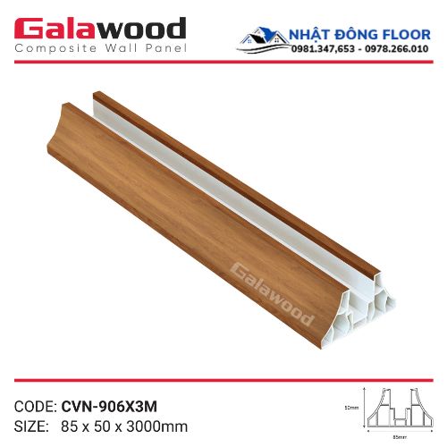 Vách Ngăn Phòng Nhựa Giả Gỗ 2 Mặt Galawood VN-906
