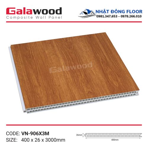 Vách Ngăn Phòng Nhựa Giả Gỗ 2 Mặt Galawood VN-906