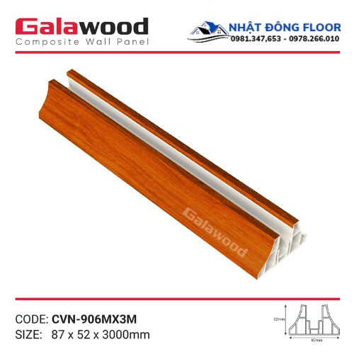 Vách Ngăn Phòng Nhựa Giả Gỗ 2 Mặt Galawood Giá Rẻ VN-906M