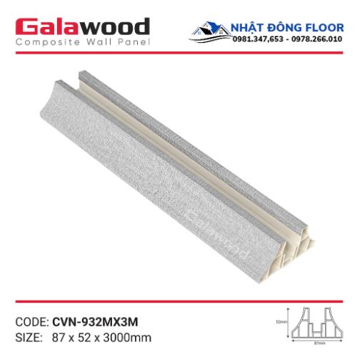 Vách Ngăn Phòng Nhựa Giả Gỗ 2 Mặt Galawood Giá Rẻ VN-932M
