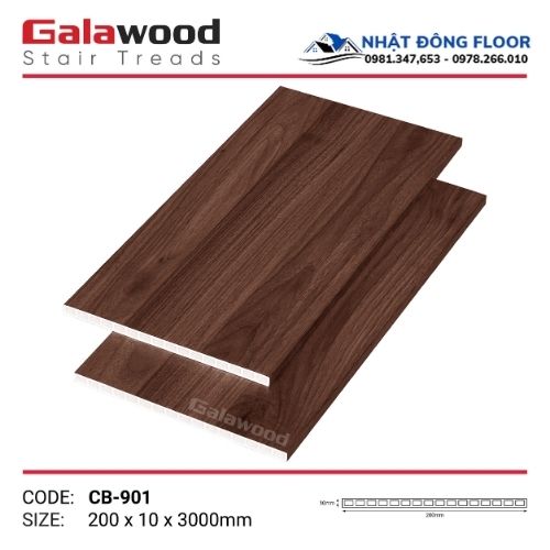 Mặt Bậc Cầu Thang Nhựa Giả Gỗ Galawood MB-901