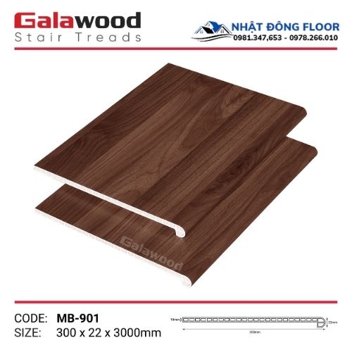 Mặt Bậc Cầu Thang Nhựa Giả Gỗ Galawood MB-901