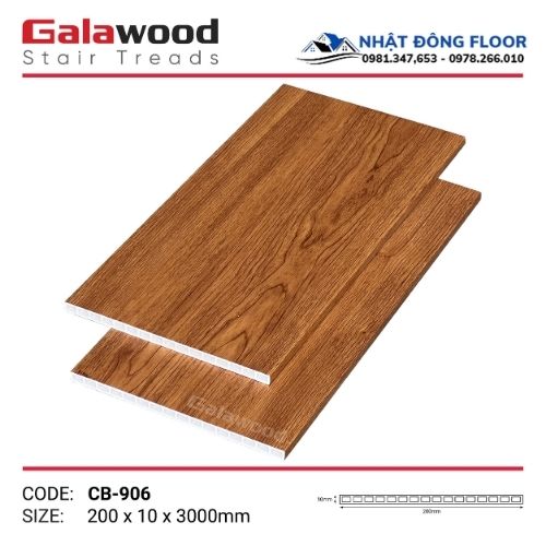 Mặt Bậc Cầu Thang Nhựa Giả Gỗ Galawood MB-906