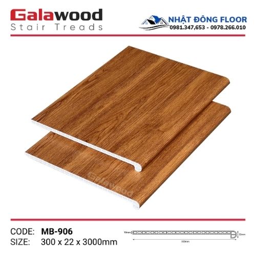 Mặt Bậc Cầu Thang Nhựa Giả Gỗ Galawood MB-906