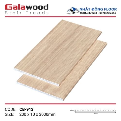 Mặt Bậc Cầu Thang Nhựa Giả Gỗ Galawood MB-913