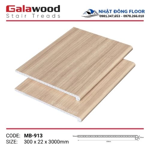 Mặt Bậc Cầu Thang Nhựa Giả Gỗ Galawood MB-913