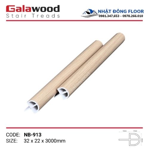 Mặt Bậc Cầu Thang Nhựa Giả Gỗ Galawood MB-913