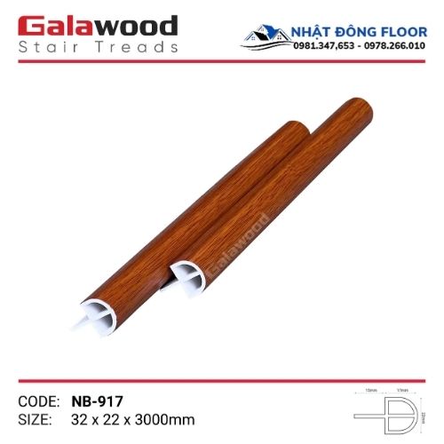 Mặt Bậc Cầu Thang Nhựa Giả Gỗ Galawood MB-917