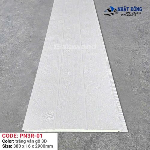 Tấm Ốp Panel Cách Nhiệt Galawood 3 Rảnh Trắng PN3R-01