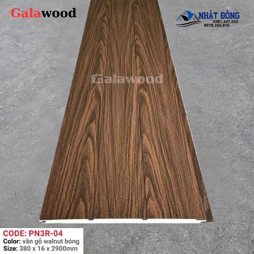 Tấm Ốp Panel Cách Nhiệt Galawood 3 Rảnh Nâu Walnut PN3R-04