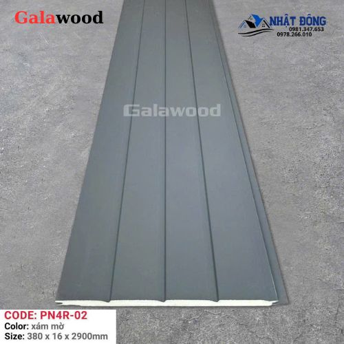 Tấm Ốp Panel Cách Nhiệt Galawood 4 Rảnh Xám PN4R-02