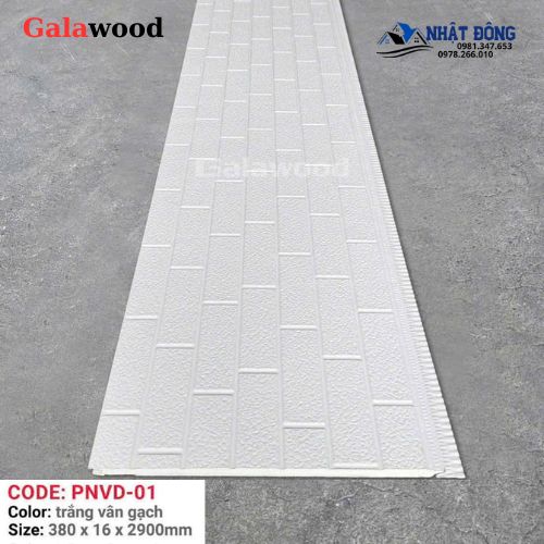 Tấm Ốp Panel Cách Nhiệt Galawood Vân Gạch Trắng PNVD-01