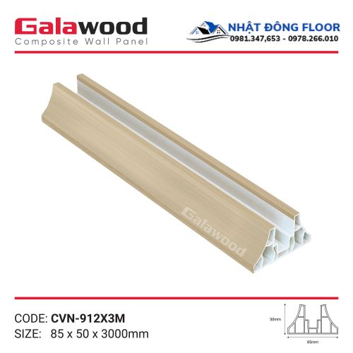 Vách Ngăn Phòng Nhựa Giả Gỗ 2 Mặt Galawood VN-912