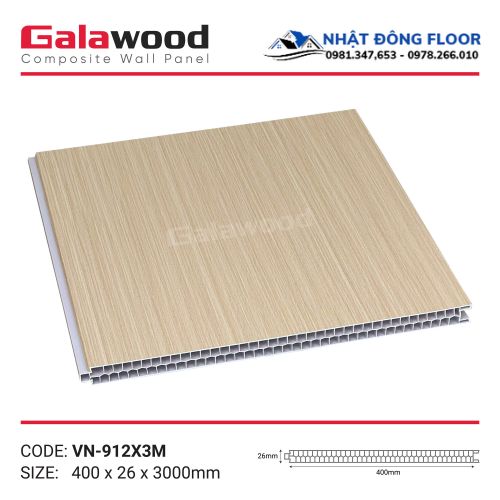 Vách Ngăn Phòng Nhựa Giả Gỗ 2 Mặt Galawood VN-912